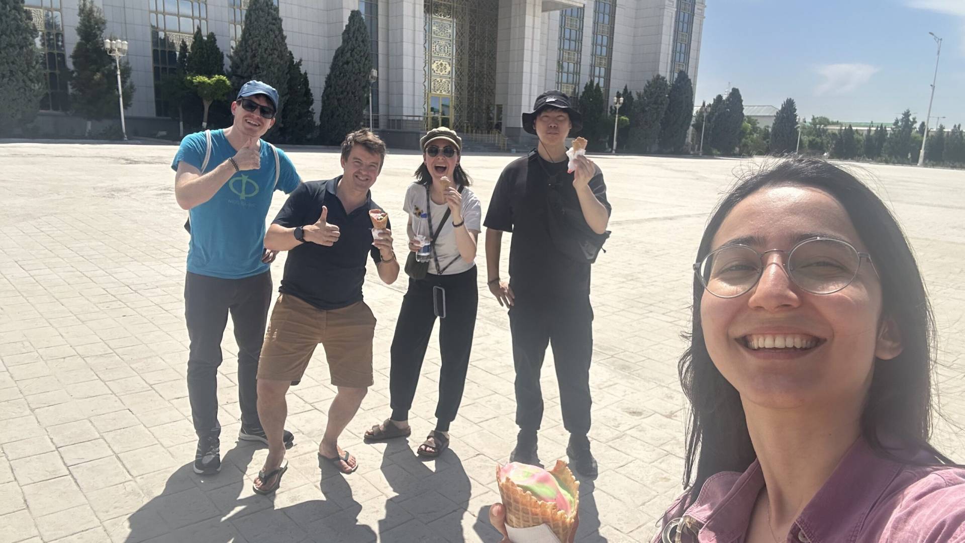 1 Day Turkmenistan Tour from Bukhara to Turkmenabat Travelers exploring Turkmenabat with their local guide during a one day Turkmenistan tour