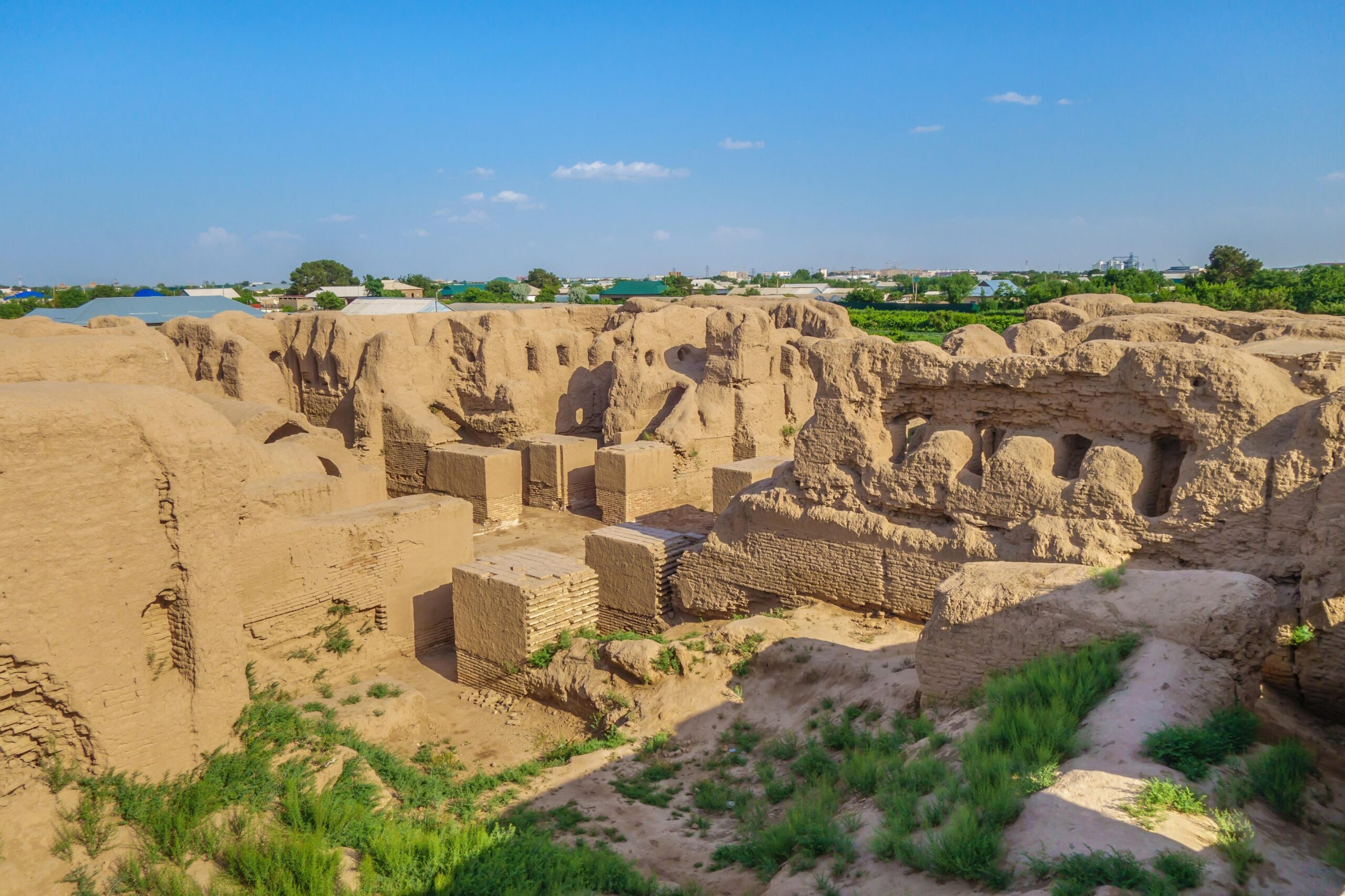 Ancient ruins of Merv in Mary, Turkmenistan — UNESCO World Heritage Site with historic mudbrick walls.
