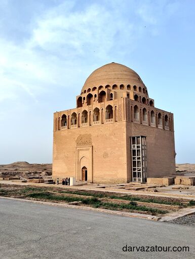 Sultan Sanjar Mausoleum in ancient Merv, Turkmenistan – grand Seljuk-era monument restored with Turkish support"