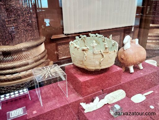 Ancient artifacts displayed at the State Museum of Turkmenistan in Ashgabat