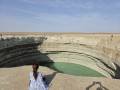 Chinese Tourist at Darvaza Water Crater