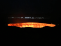 Darvaza Gas Crater and Yurt Camp at Night
