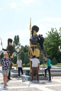 2 Day Turkmenistan Tour from Bukhara: Merv & Ashgabat Turkmen Warrior Statues in Ashgabat